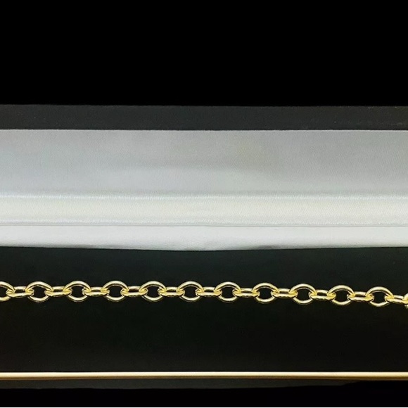 18k Yellow Gold Plated Toggle 7” Long 6mm Width Bracelet Top Quality Gift Item - Picture 4 of 7